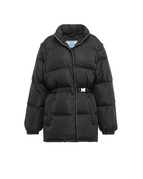 Schwarz Steppjacke aus leichtem Re.